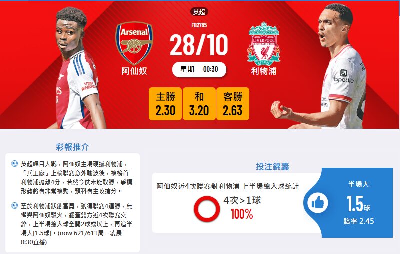 阿仙奴 VS 利物浦