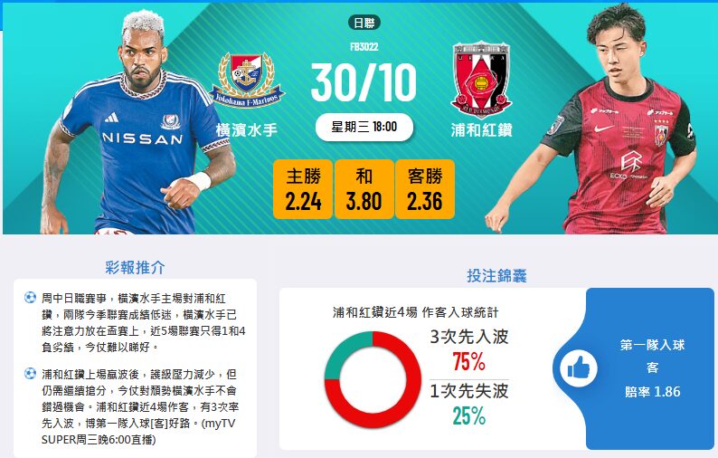 橫濱水手 vs 浦和紅鑽