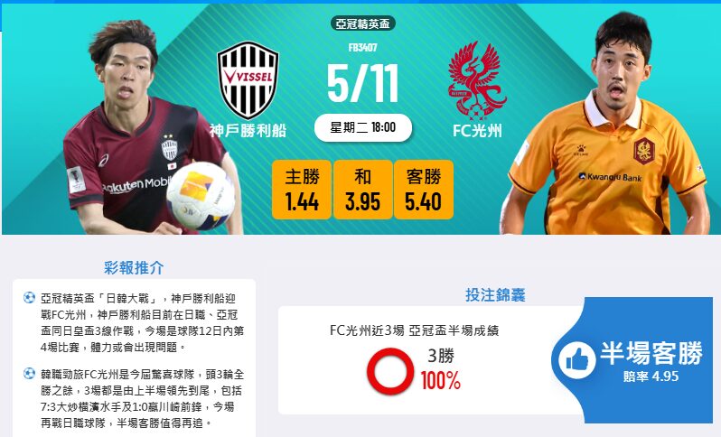 神戶勝利船 vs FC光州